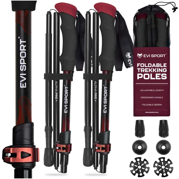 KIJKI DO NORDIC WALKING TREKKINGOWE SKŁADANE REGULOWANE ALUMINIOWE W GÓRY