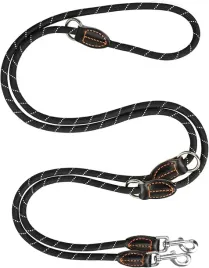 smycz-dla-psa-regulowana-5m-odblaskowa-14mm-z-karabinczykami