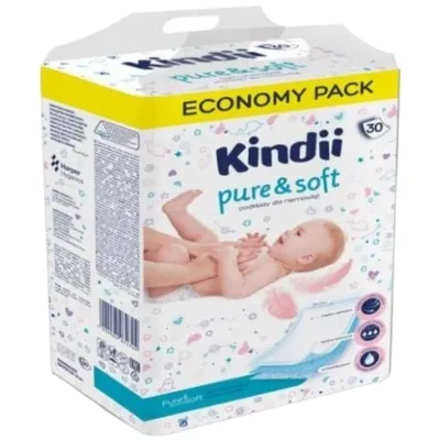 Kindii Pure&Soft Podkłady Higieniczne Dla Niemowląt Do Przewijania 60×40cm