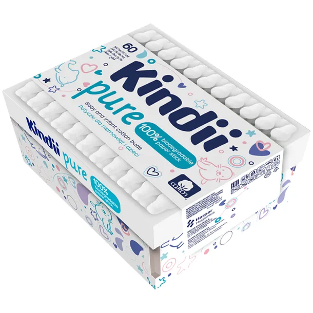 Kindii patyczki higieniczne dla dzieci 60szt. Pure