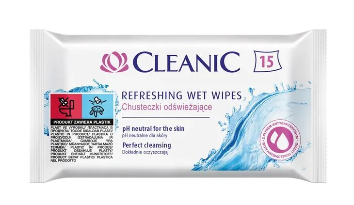 CLEANIC Chusteczki nawilżane ANTIBACTERIAL 15 szt