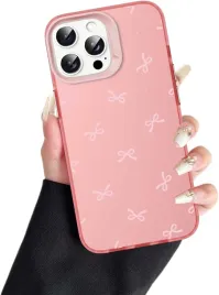 nititop-etui-do-iphone-16-pro-w-kokardki-rozowe-polprzezroczyste