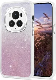 wousunly-etui-do-honor-magic-6-pro-bezbarwne-brokatowe-rozowo-srebrne
