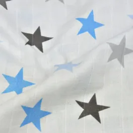 muslin-bawelniany-gwiazdki-starsy-niebiesko-szare-na-bialym-tle