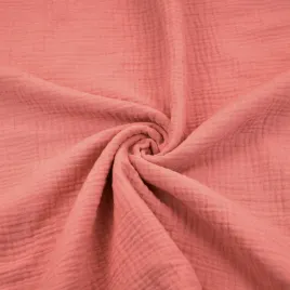 muslin-bawelniany-double-gauze-pastelowy-ciemny-koral-terra-cotta