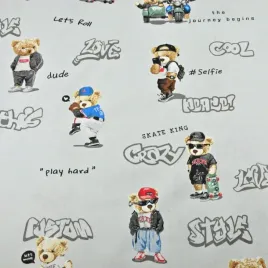 bawelna-100percent-misie-cool-na-szarym-tle