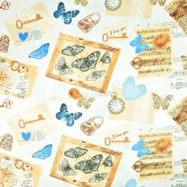 bawelna-100percent-pamiatki-vintage-z-niebieskimi-motylkami-na-bialym-tle