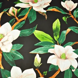 bawelna-100percent-kwiaty-magnolie-na-czarnym-tle-220cm