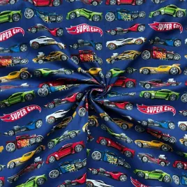bawelna-100percent-samochody-super-cars-na-granatowym-tle