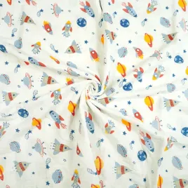 muslin-double-gauze-drukowany-rakiety-w-kosmosie