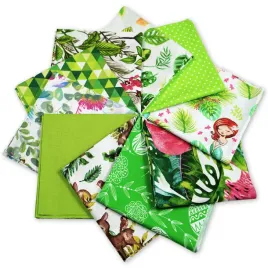 zestaw-tkanin-na-patchwork-20-szt-40-x-40-cm-zielony-dziewczynka
