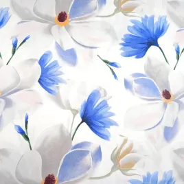 bawelna-100percent-kwiaty-magnolie-szafirowo-szare-na-bialym-tle-220-cm