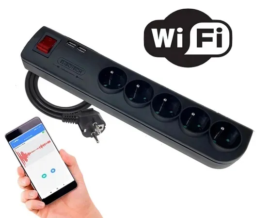 MINI KAMERA W LISTWIE PRZEDŁUŻACZU 5GNIAZD 2XUSB WIFI KARTA MICRO SD