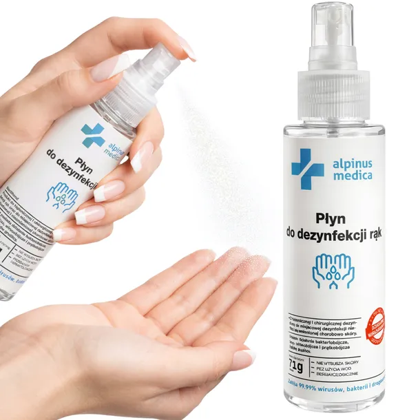 Płyn do dezynfekcji rąk dłoni Alpinus Sterillhand 100ml spray wirusobójczy