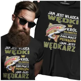 prezent-dla-wedkarza-koszulka-meska-wedkarska-jam-jest-wladca-wedki-pstrag