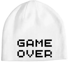 czapka-zimowa-beanie-biala-z-nadrukiem-dla-gracza-game-over