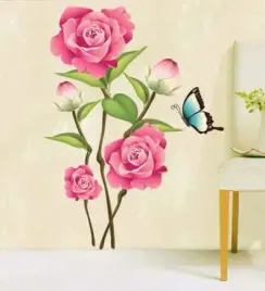 rozowe-roze-naklejka-scienna-dekoracja-xl