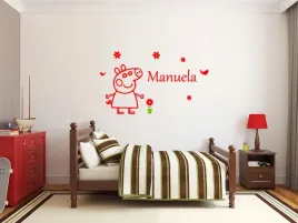 naklejka-scienna-swinka-peppa-i-imie-dziecka