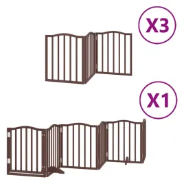skladana-bramka-dla-psa-z-drzwiami-15-paneli-brazowa-750-cm