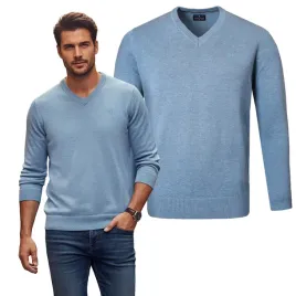 elegancki-sweter-meski-w-serek-bawelniany-gladki-jeansowy-l-pako-jeans