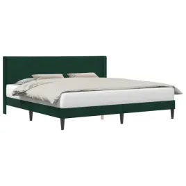 ramka-lozka-z-zaglowkiem-ciemnozielony-200-x-200-cm-welur