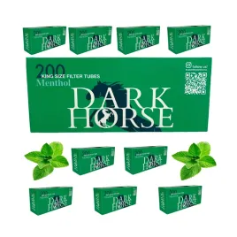 10x-dark-horse-menthol-200-szt-gilzy-papierosowe-ks-mietowe-biale-tutki-8mm