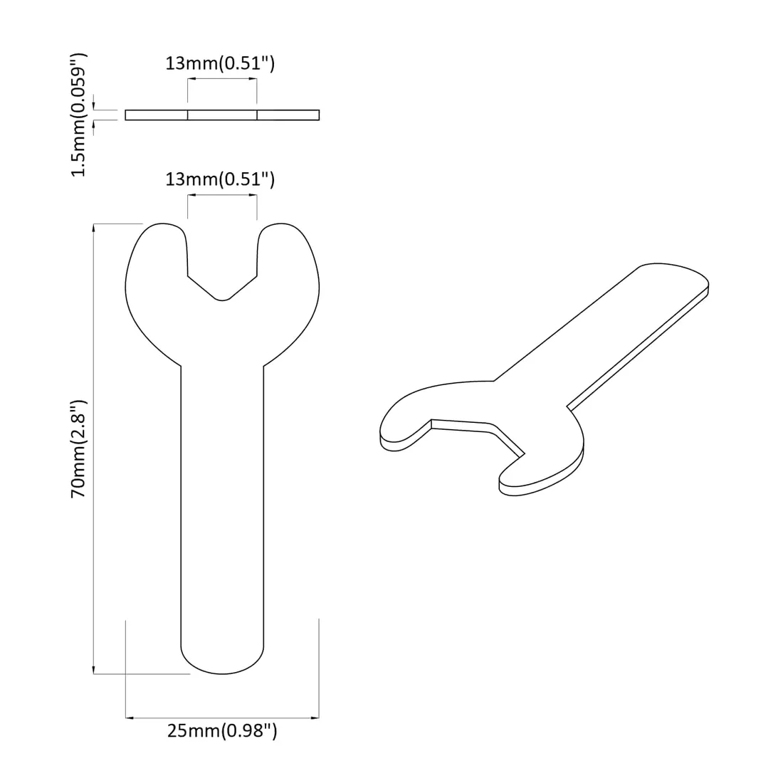 spanner-2-szt-srebrny-13-mm-zelazo-stan-nowy