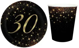 zestaw-czarny-talerzyki-kubeczki-sparkling-papierowe-na-30-urodziny-12szt