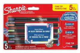 zestaw-markery-akrylowe-sharpie-fine-kolory-ziemi-5-sztuk