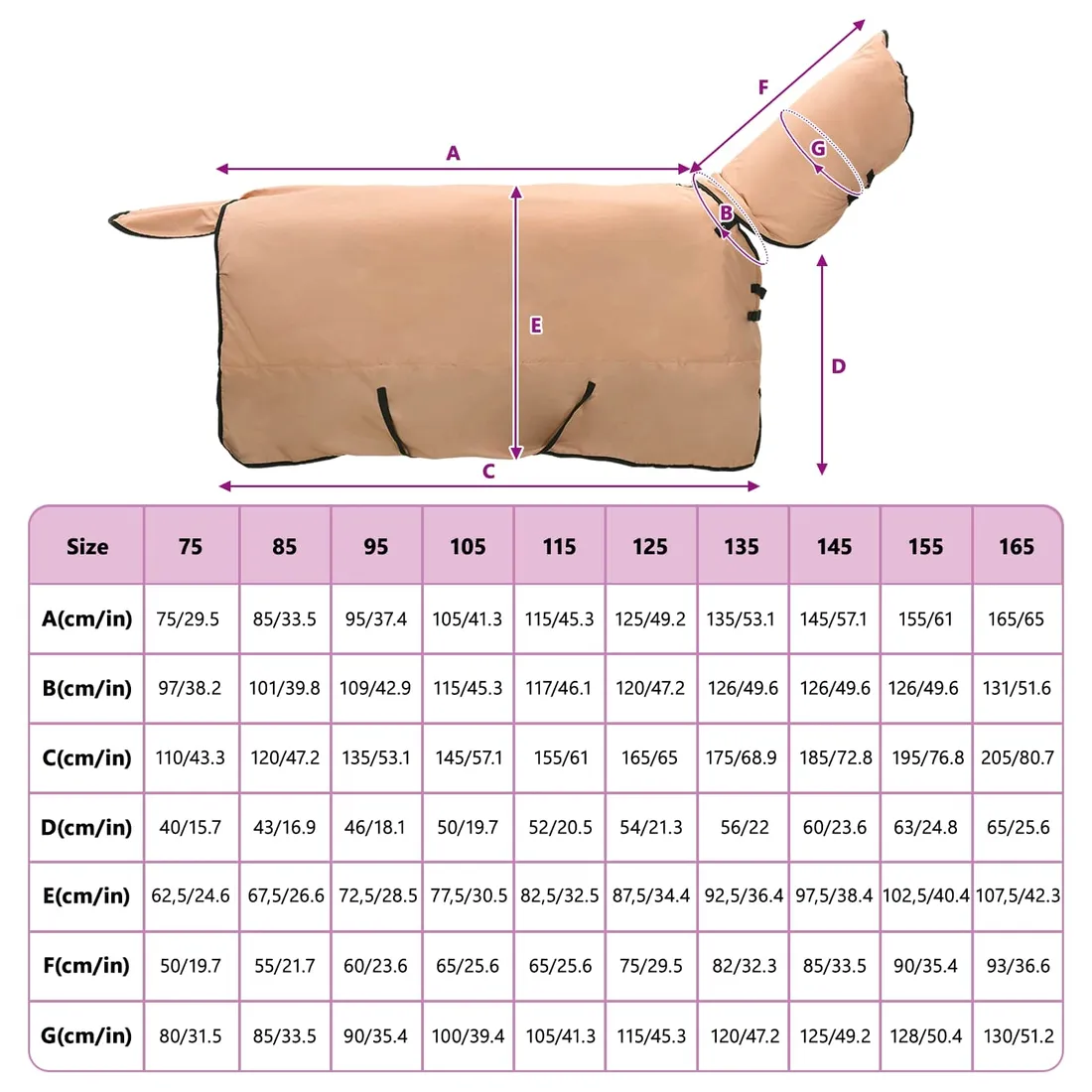 koc-dla-koni-cappuccino-165-cm-poliester-stan-nowy