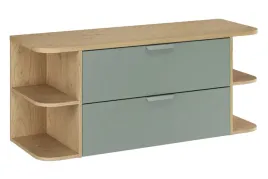 zestaw-lazienkowy-120-cm-zielony-z-blatem-dab-i-regalami-otwartymi