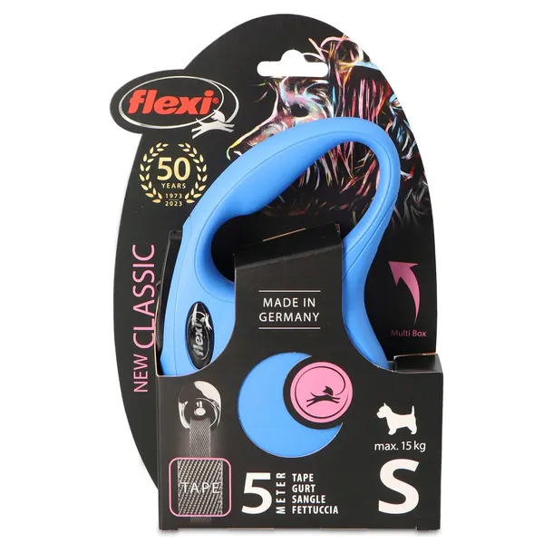 flexi-new-classic-tasma-5m-m-niebieski-stan-nowy-kolor-niebieski