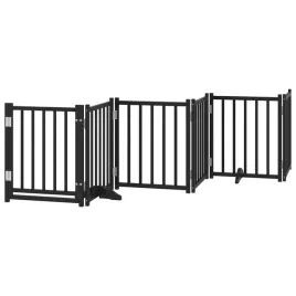 skladana-bramka-dla-psa-z-drzwiami-6-paneli-czarna-300-cm