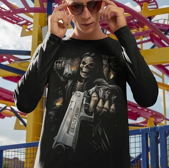 longsleeve-horror-rock-skull-gun