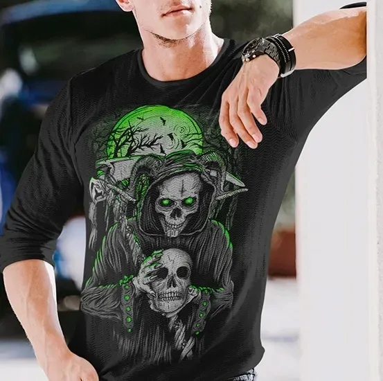 longsleeve-horror-rock-skull-green