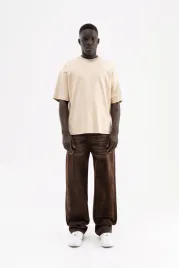 meskie-spodnie-jeans-baggy-z-efektem-suede-machinist-brazowy-l