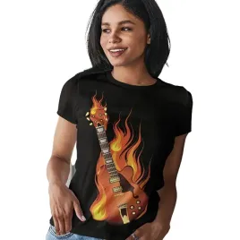 damska-koszulka-horror-rock-burning-on-fire-rock