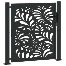 brama-ogrodowa-czarna-100x100-cm-stalowa-wzor-fali