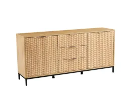 komoda-160-cm-dab-naturalny-z-szufladami-plecionka-loft-czarne-nozki