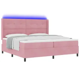 lozko-sprezynowe-z-materacem-z-led-rozowy-200-x-200-cm-aksamit