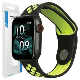 beline-pasek-silikonowy-do-apple-watch-42-44-45-49mm-sport-czarny-limonkowy