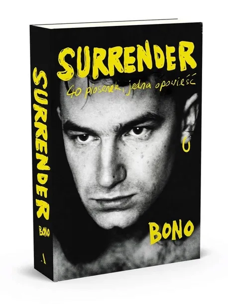 surrender-40-piosenek-jedna-opowiesc-okladka-miekka-bono-tytul-surrender-40-piosenek-jedna-opowiesc