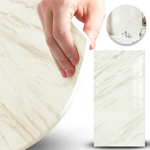 x10 40x80 SAMOPRZYLEPNY PANEL ŚCIENNY MARMUR PCV LAMINAT POŁYSK 3D PŁYTKI