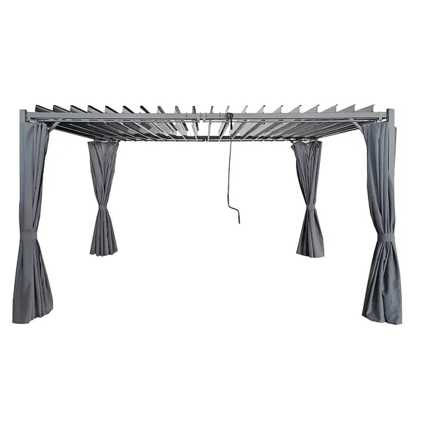 Pergola Ogrodowa 3x4x2,2m metalowa z zasłonami pawilon do ogrodu zadaszenie
