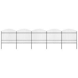 ogrodzenie-ogrodowe-z-wlocznia-stalowe-8925-x-175-cm-czarne