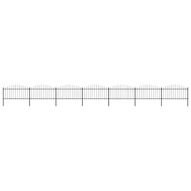 ogrodzenie-ogrodowe-z-wlocznia-stalowe-1248-x-150-cm-czarne