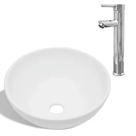 umywalka-z-bateria-mieszajaca-ceramiczna-okragla-biala