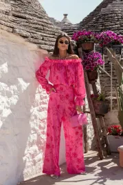 komplet-lniany-mia-labalancia-floria-pink-m-l