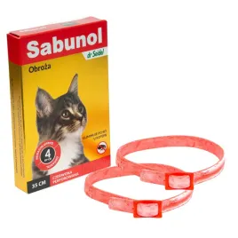 sabunol-obroza-przeciw-pchlom-dla-kota-czerwona-2x35cm
