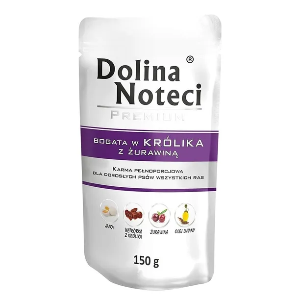 Dolina Noteci Premium Bogata w Królika z Żurawiną Mokra Karma Dla Psa 150g